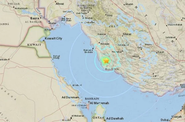 World, Qatar, Doha, Iran, Bahrain, Kuwait, Earth Quake, News, Disaster, Richter Scale, Gulf Countries, Quake, at least 5.5 in magnitude, strikes southern Iran