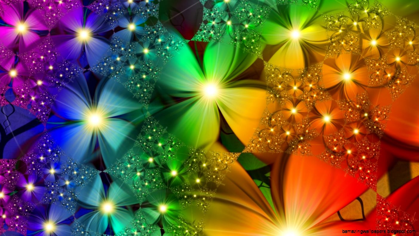 Rainbow Flowers Background