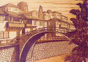 Pyrography picture - Old bridge