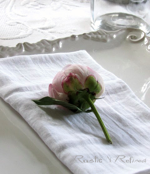 peony flower in a tablescape