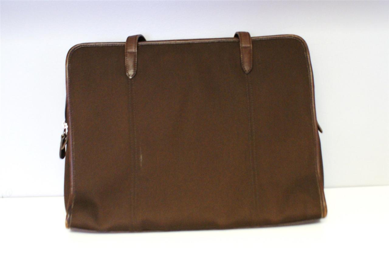 COACH BROWN NYLON COMPUTER BAG Gold Crafters Exchange