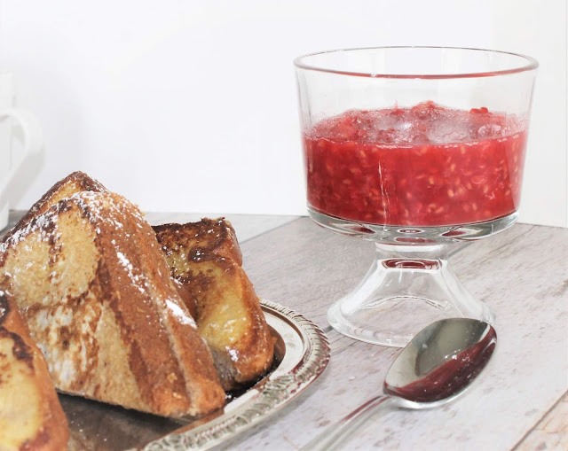 Stuffed French Toast with Raspberry Sauce