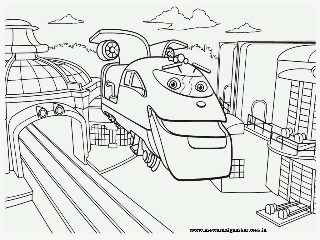 Gambar Mewarnai Kereta Chuggington Stasiun Api