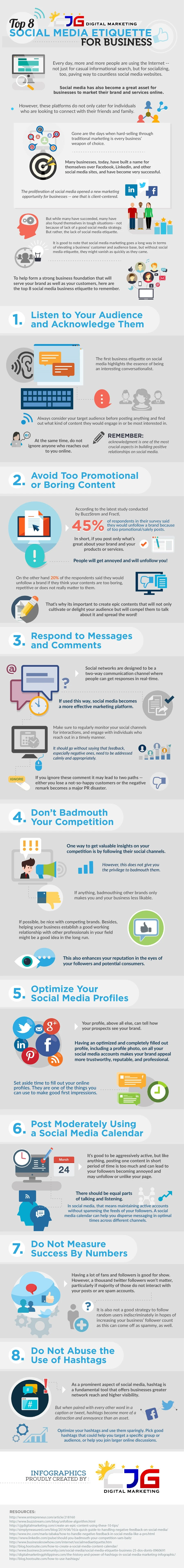 Top 8 Social Media Etiquette for Business - #Infographic