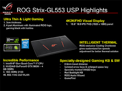 ASUS STRIX GL-702 & GL-553 >> Gaming Notebook yang powerfull dengan design yang compact