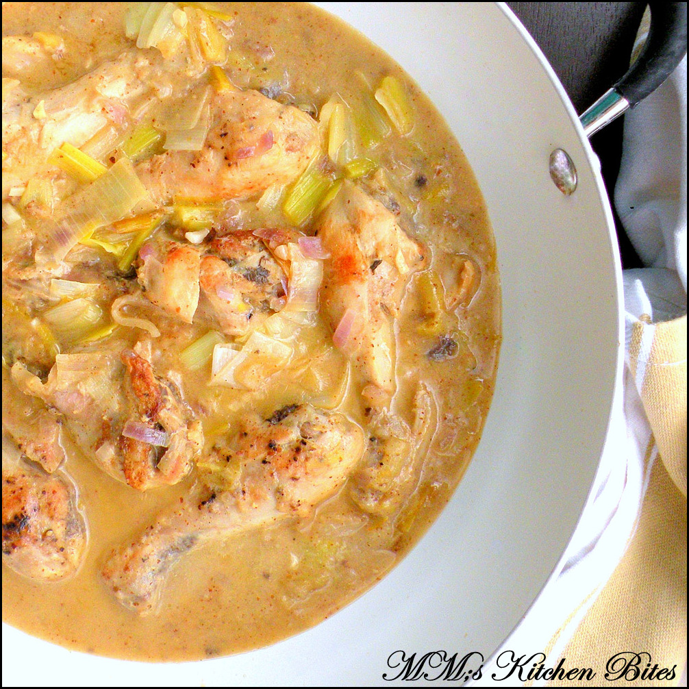 MM's Kitchen Bites Chicken with Leeks in a Creamy Mustard Sauce