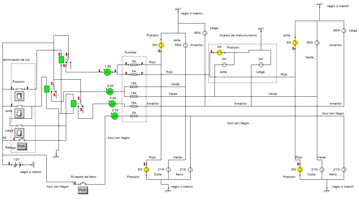 La Tuerca Sport Mecánicos: Esquema electrico de luces del coche