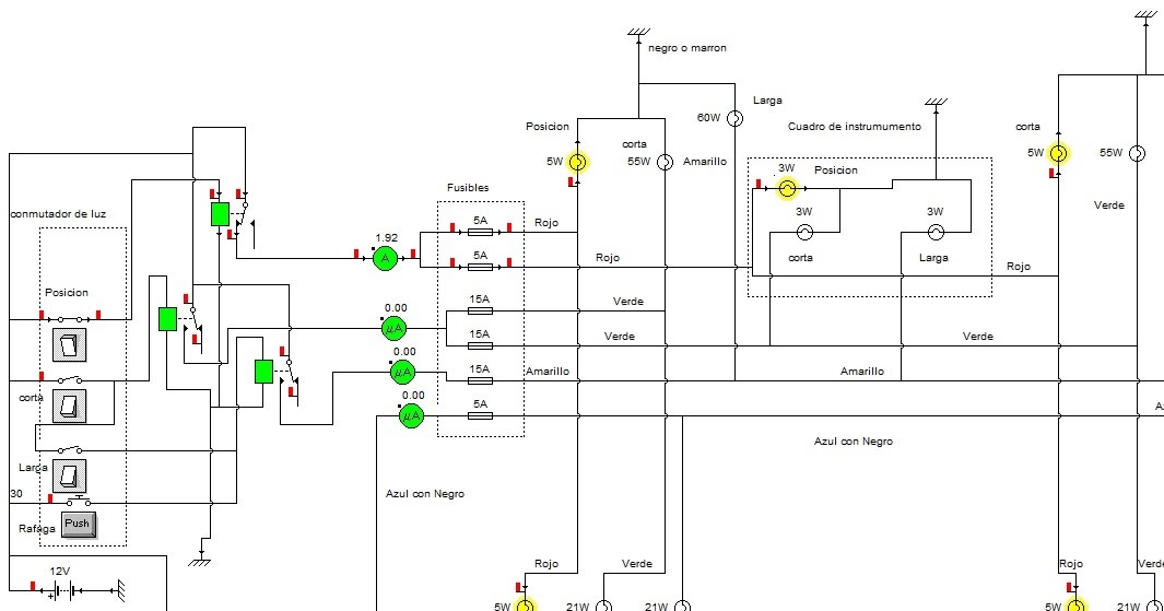 La Tuerca Sport Mecánicos: Esquema electrico de luces del coche