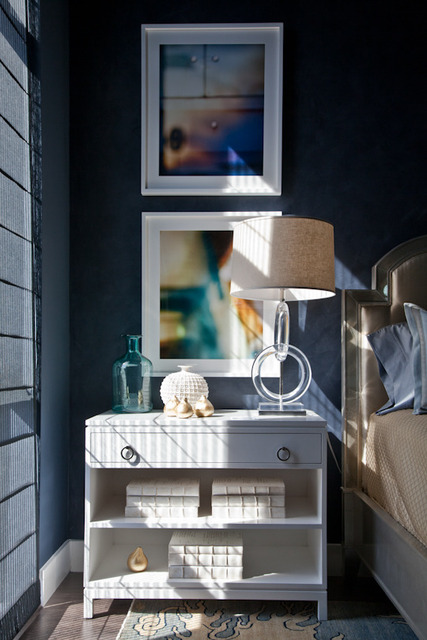 A touch of Luxe: Bedroom in hues of blue and cream...