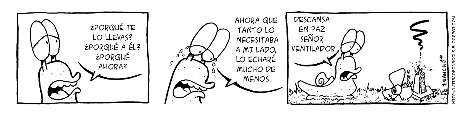 Tira comica 134 del webcomic Cargols del dibujante Franchu de Barcelona