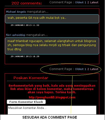 Comment page 1. Comments page.