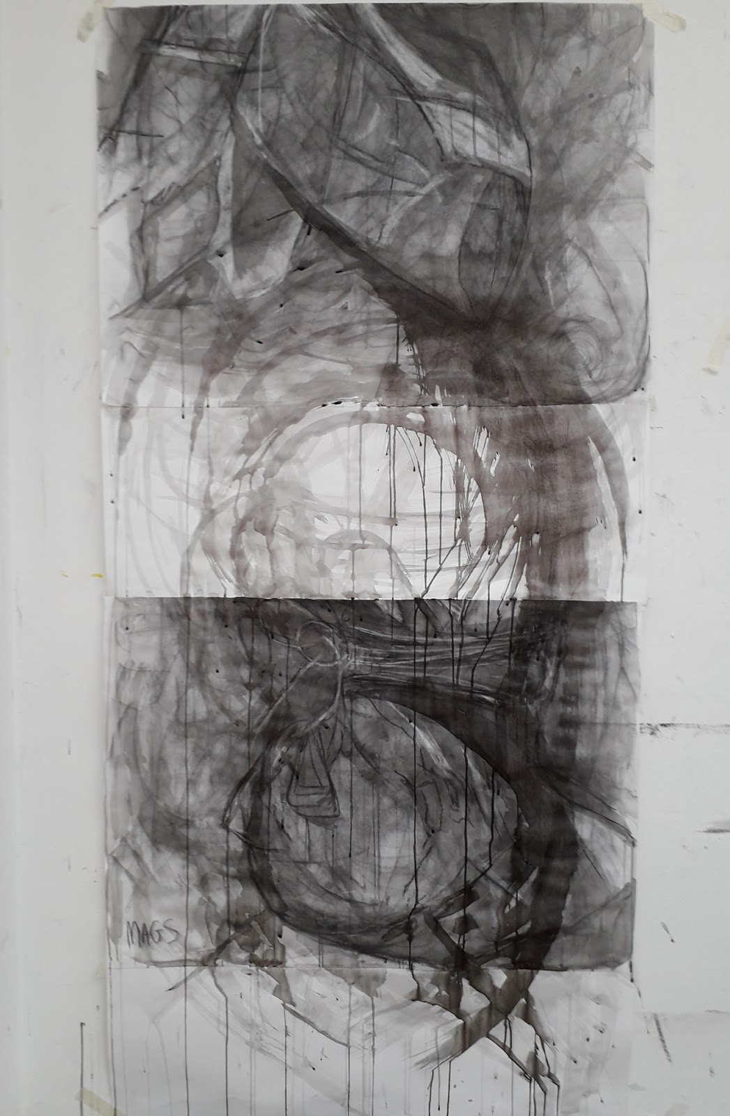 Abstract Charcoal Drawing Turn 3