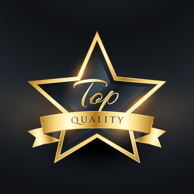 Top quality luxury label design with golden ribbon Free Vector