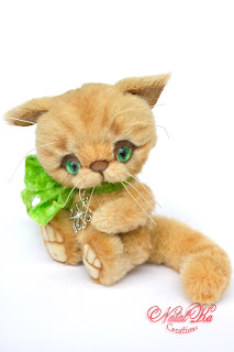 Artist teddy cat, kitty handmade, jointed, ooak, Künstlerteddy, Künstlerkater, Teddybär, handgemacht von NatalKa Creations
