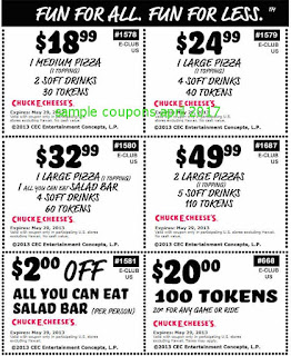 Printable Coupons 2021: Chuck E Cheese Coupons