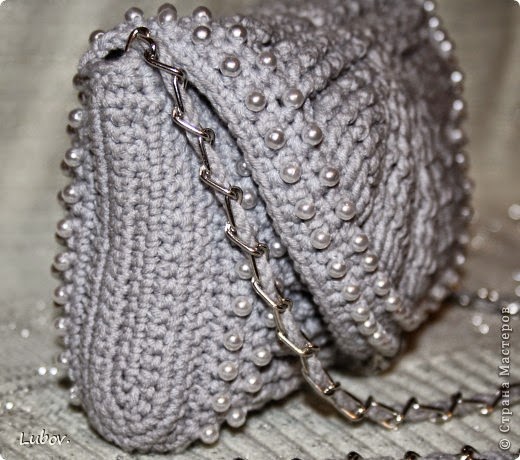 Desmantelar fondo prestar Cartera crochet con perlas, broche y cadena
