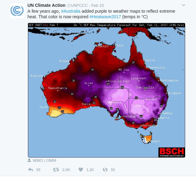 Colour scale confusion in Australian heatwave maps Climate Citizen