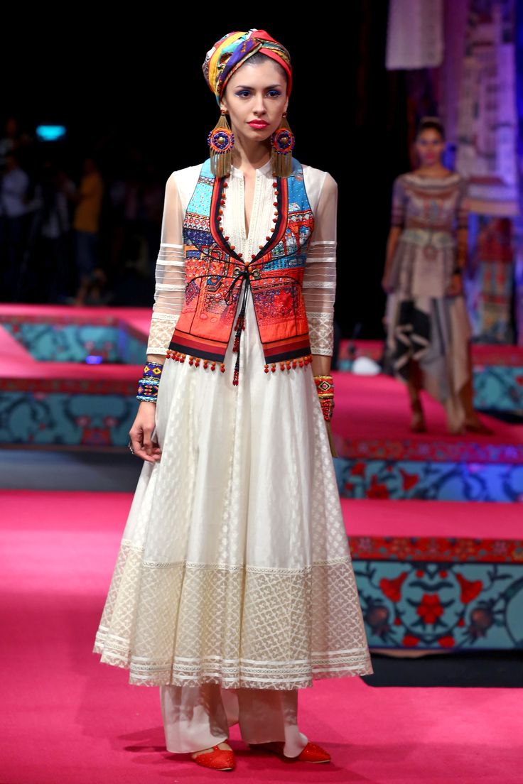 WHITE WITH COLOURFUL JACKET PARTY WEAR ANARKALI