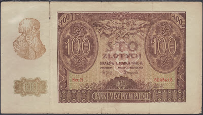 Polonia 100 Zlotych 1940 P# 97