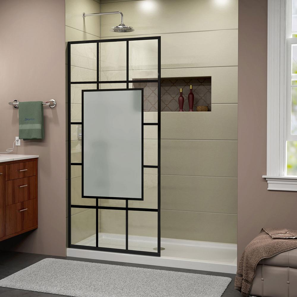 RRE Tribe & You DreamLine Shower Door with Grid Home Depot