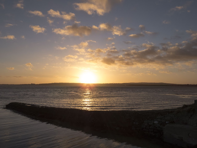 Sunset over the Irish Sea at the Wexford Wildfowl Reserve on a day trip from Dublin