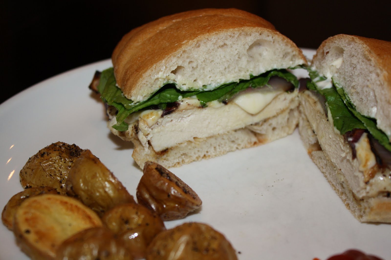 what's for dinner? chicken, onion, and mozzarella sandwiches with