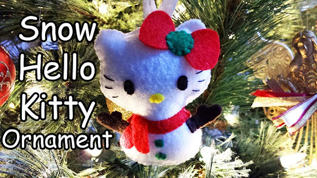 How to Make a Snow Hello Kitty ornament plushie tutorial