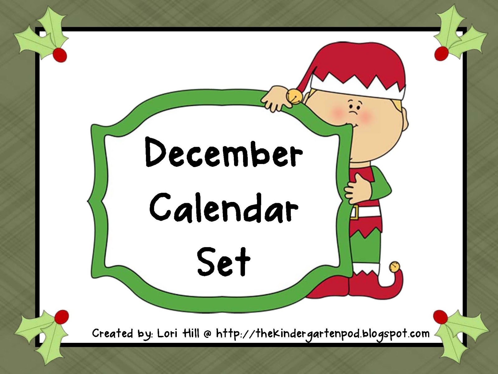 The Kindergarten Pod December Calendar Set