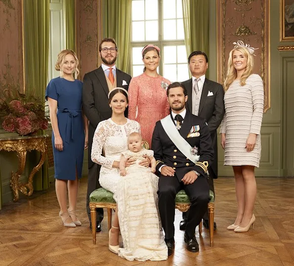 the godparents: Victor Magnuson, Cajsa Larsson, Lina Frejd, Jan-Åke Hansson and  Crown Princess Victoria