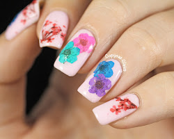 nail flower flowers dried glitter designs idea stylish floral