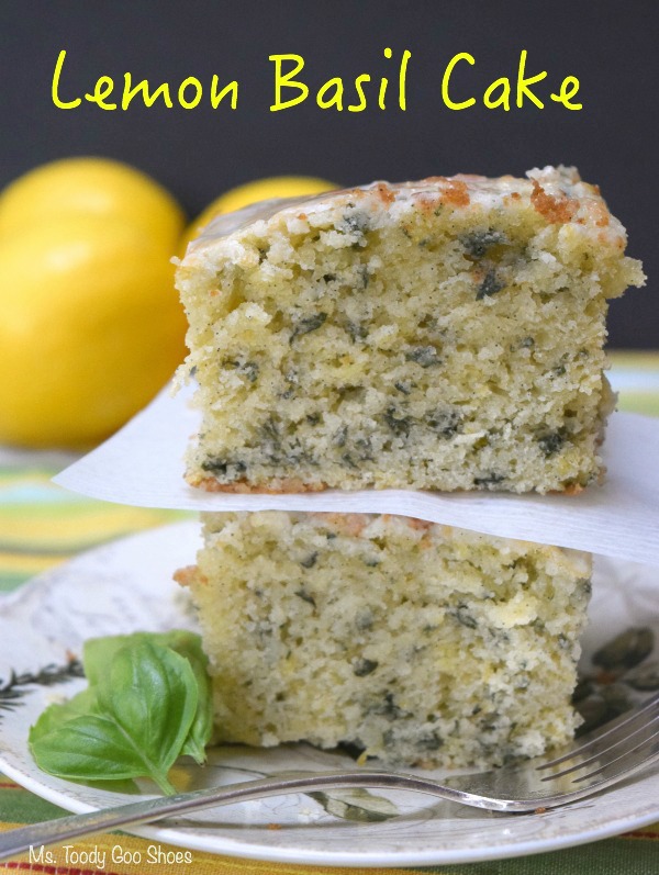 Lemon Basil Cake: Use a vanilla cake mix, and this cake comes together in 5 minutes!  | Ms. Toody Goo Shoes