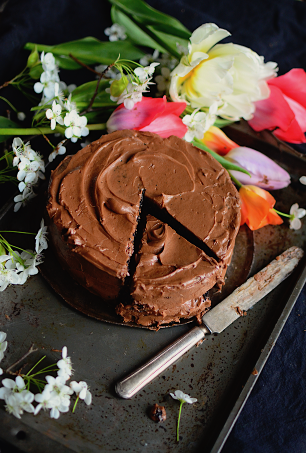 Yammie's Noshery Amazing Dark Chocolate Cake with Greek Yogurt