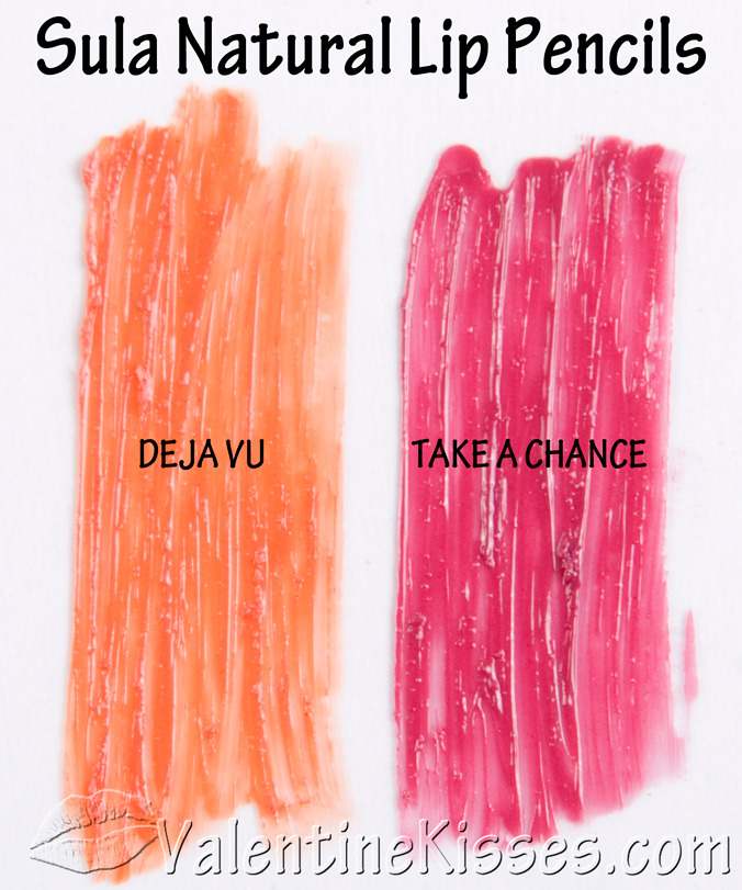 Valentine Kisses Sula Natural Lip Pencils in Deja Vu, Take A Chance