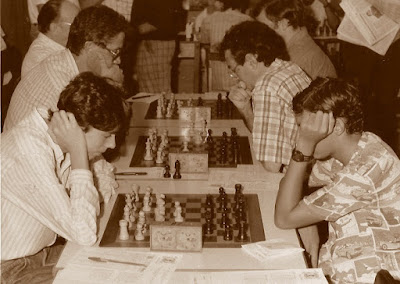 Sala de juego del XIII Torneig Obert Festa Major de Sant Andreu de Palomar 1984