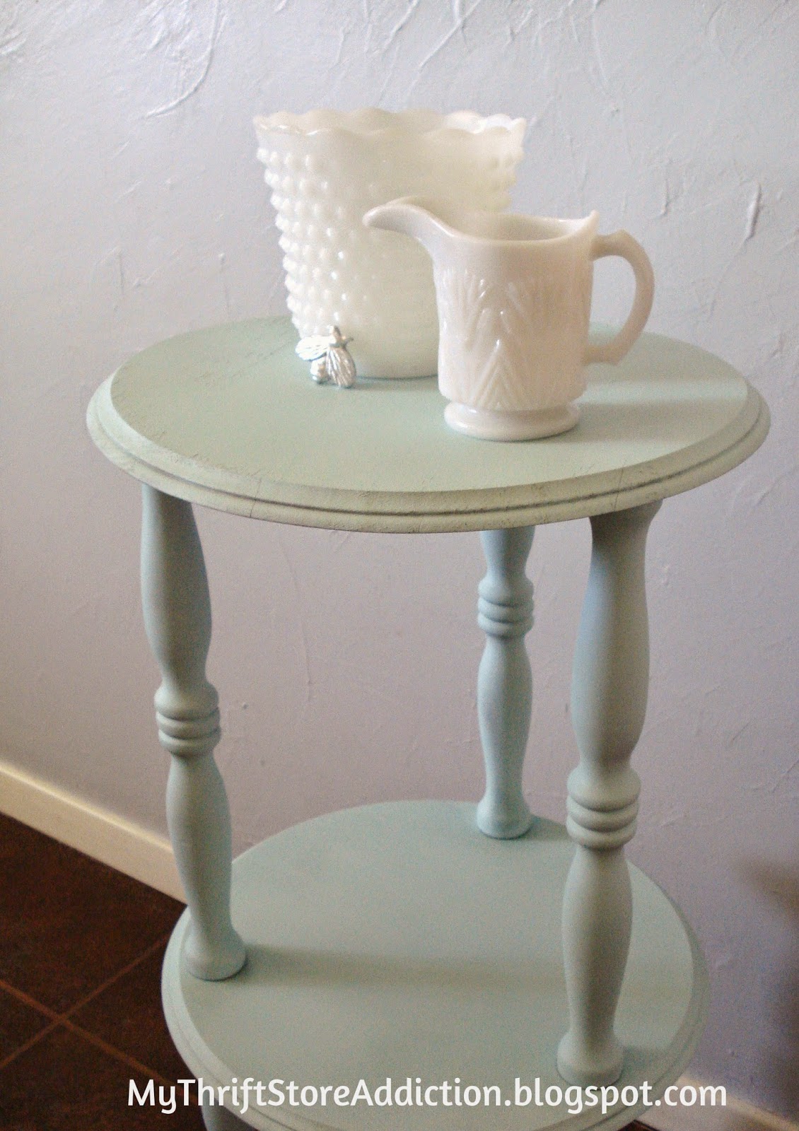 Thrift store table transformed with spray paint