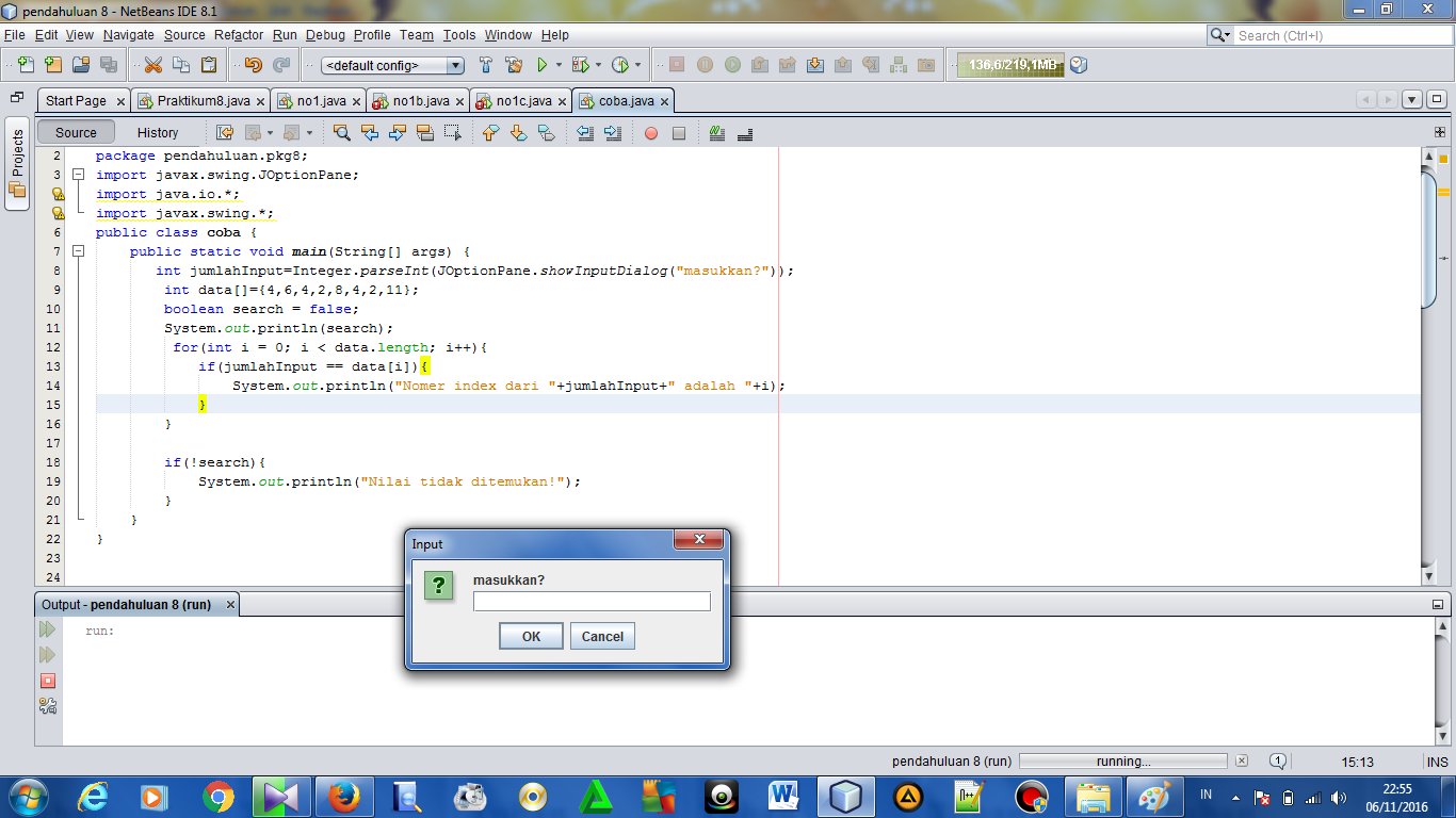 Belajar Java: kumpulan contoh pemrograman java dan outputnya