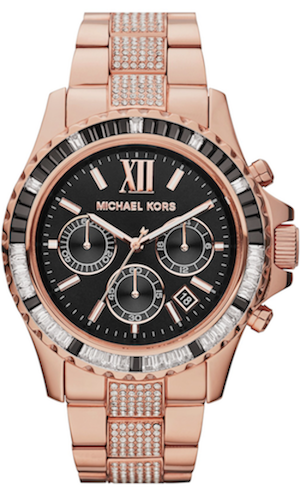  Michael Kors 'Everest' Baguette Crystal Bezel Bracelet Watch, 42mm