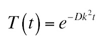 The solution to the equation for the temporal part of the diffusion equation after separation of variables.