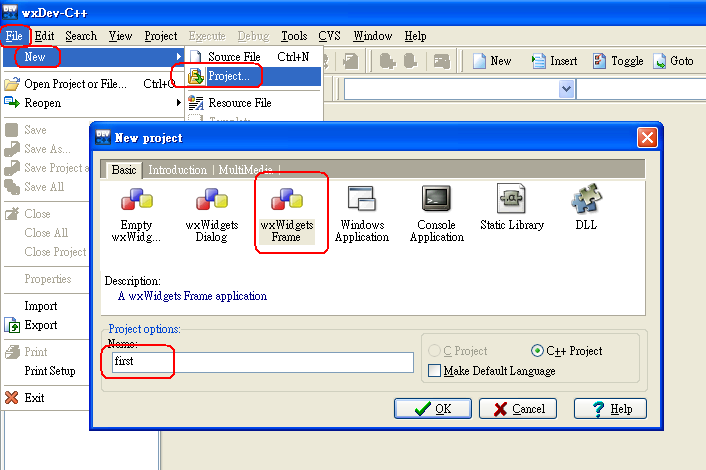 kowala's home: wxDev C++ 開始使用它來建立視窗(1)