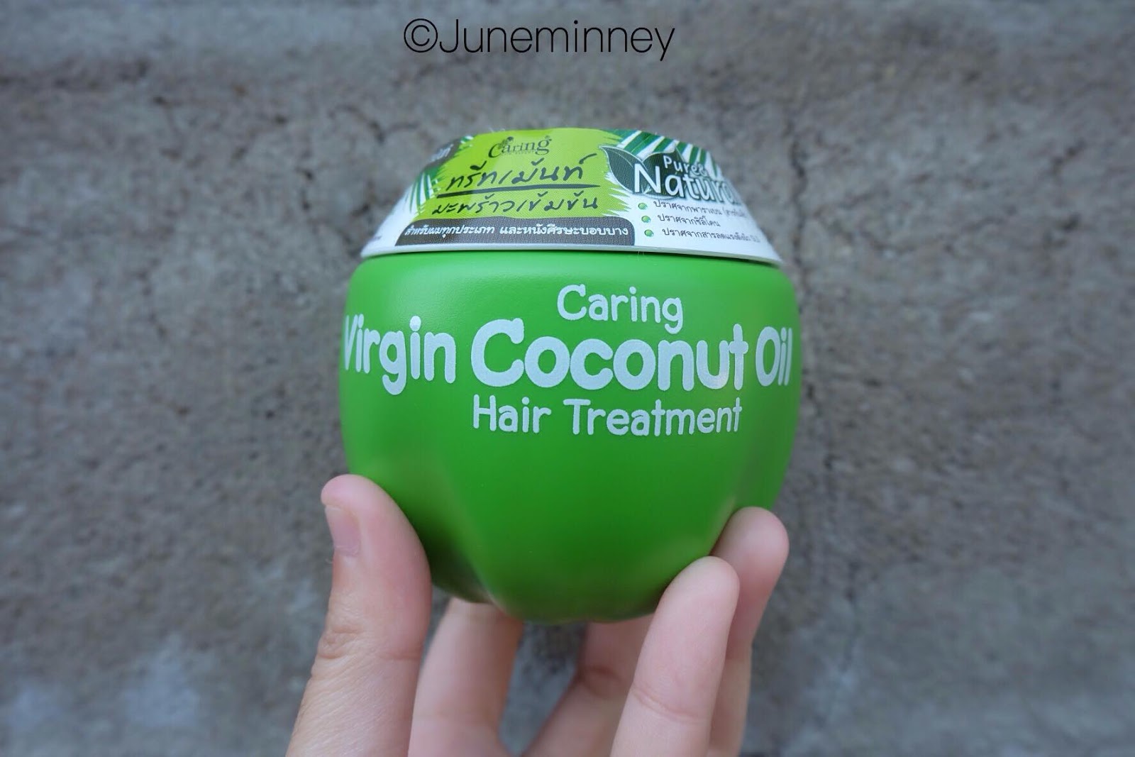 Juneminney รีวิวสไตล์จูน Caring Virgin Coconut Oil Hair Treatment ช่วย