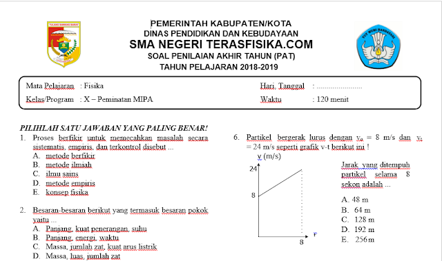 37++ Contoh soal pat fisika kls 10 2018 dan penyelesaiannya ideas