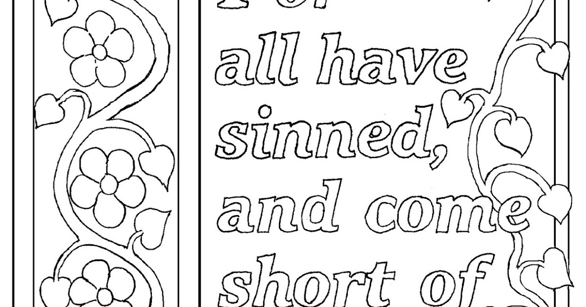455 Cute Romans 3 23 Coloring Page with Animal character