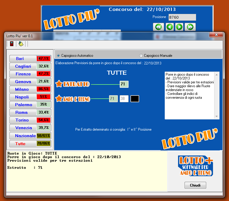 Lotto Piu' ! Software per Ambo
