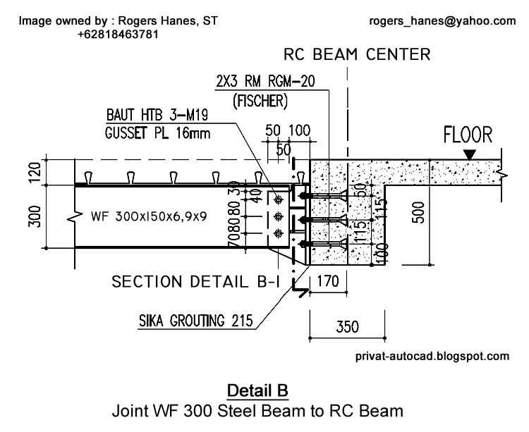 PRIVAT AutoCAD Profesional: Detail Sambungan Baja WF350 dan WF500 ke