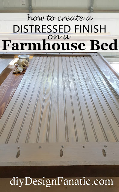 Farmhouse bed, distressed headboard, distressed finish, Farmhouse style, cottage style
