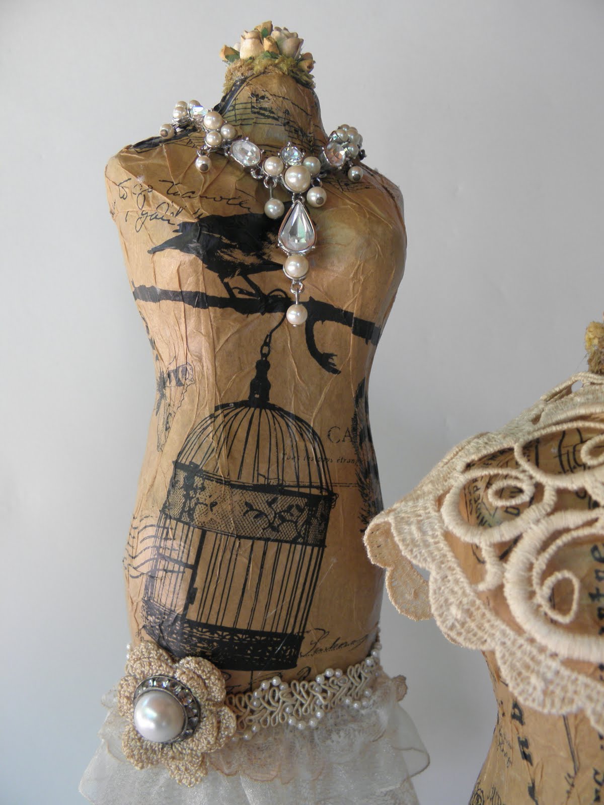 Uniquely ella: Seven Gypsy tissue paper altered dress forms.