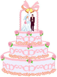 Pink and White Wedding Cake Clipart Pictures