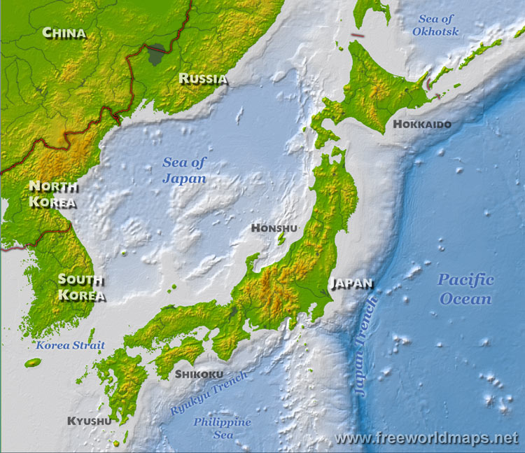 japan map in the world