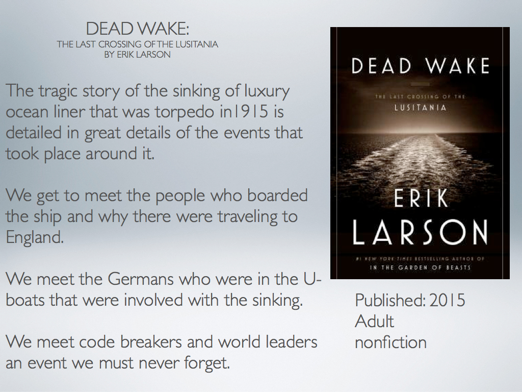 Young Adult Reading Machine Dead Wake The Last Crossing of the