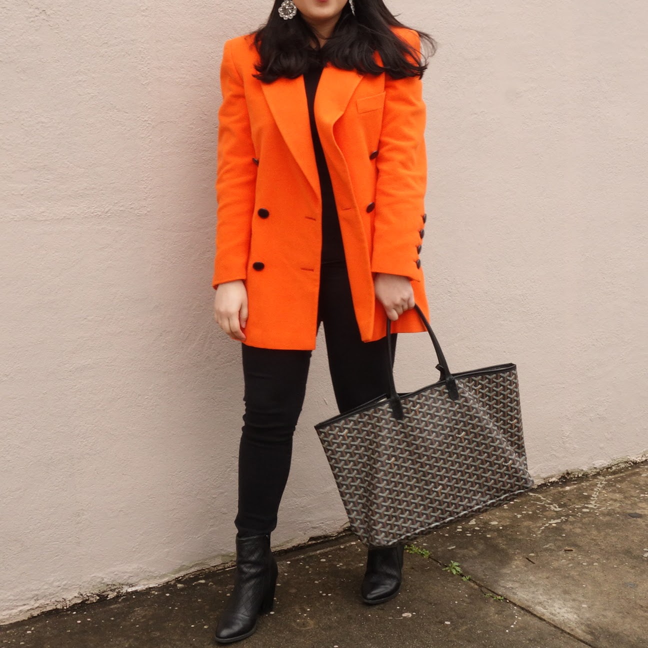Orange Jacket, Orange Blazer Outfit, Orange and Black Outfit, Escada Blazer, Escada Vintage